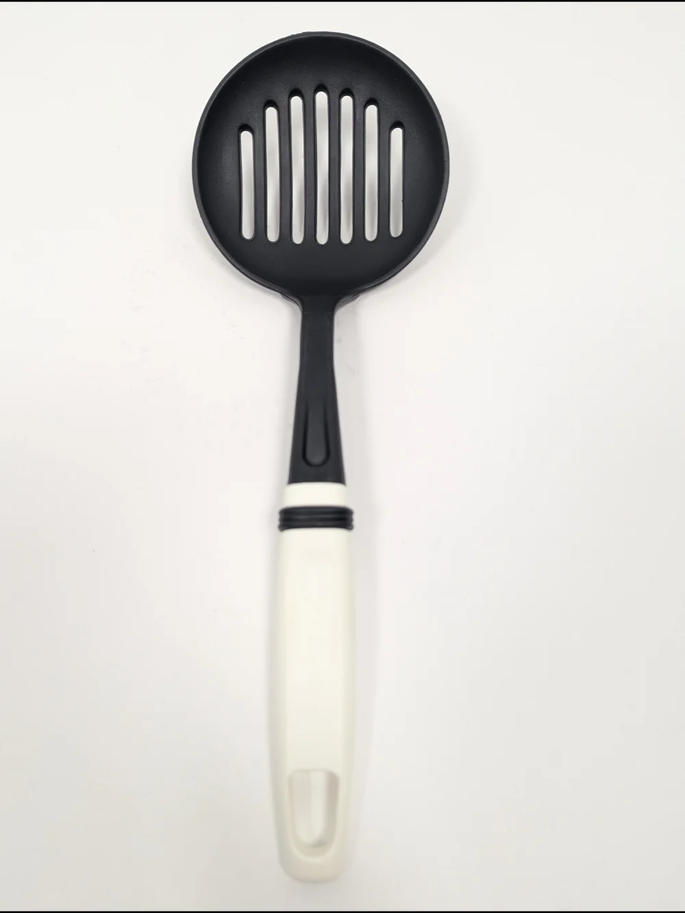 Vintage Slotted Skimmer Spoon Black Nylon Cream Handle Kitchen Tool 11